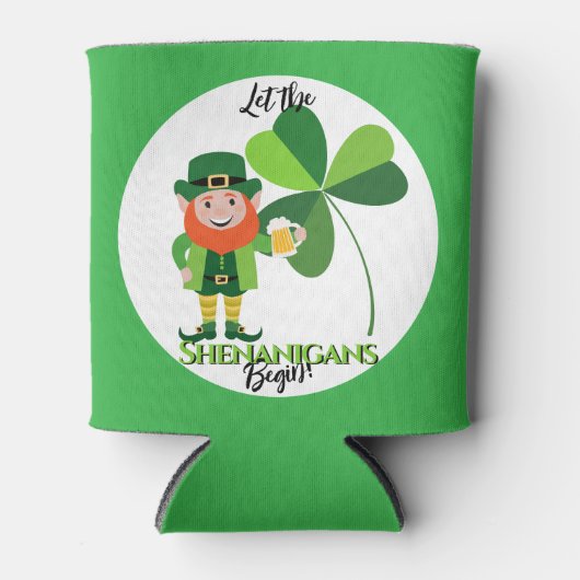 Shenanigans Leprechaun Shamrock St Patrick's Day Blikjeskoeler (Voorkant)