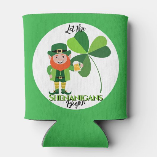 Shenanigans Leprechaun Shamrock St Patrick's Day Blikjeskoeler (Achterkant)