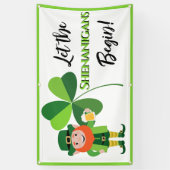 Shenanigans Leprechaun Shamrock St Patrick's Day Spandoek (Verticaal)