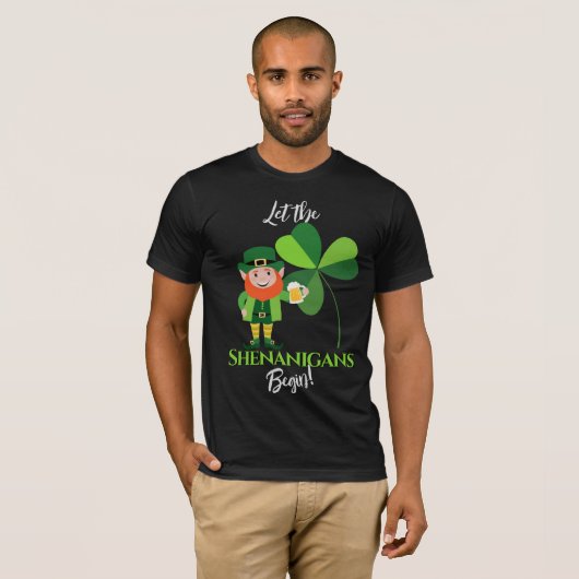 Shenanigans Leprechaun Shamrock St Patrick's Day T-shirt (Voorkant volledig)
