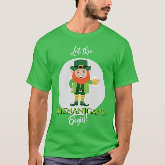 Shenanigans Leprechaun St Patrick's Day T-shirt (Voorkant)