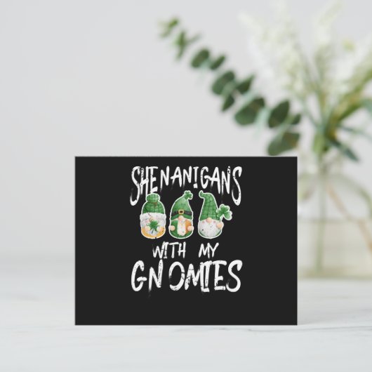 Shenanigans met mijn gnomen St. Patrick's Day Gnom Briefkaart (Staand voorkant)
