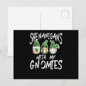 Shenanigans met mijn gnomen St. Patrick's Day Gnom Briefkaart (Voorkant / Achterkant)