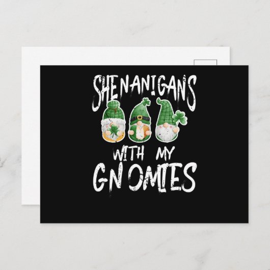Shenanigans met mijn gnomen St. Patrick's Day Gnom Briefkaart (Voorkant / Achterkant)