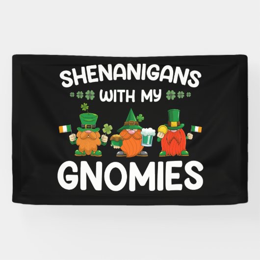 Shenanigans met mijn Gnomen St. Patricks Day Gnome Spandoek (Horizontaal)