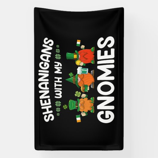Shenanigans met mijn Gnomen St. Patricks Day Gnome Spandoek (Verticaal)