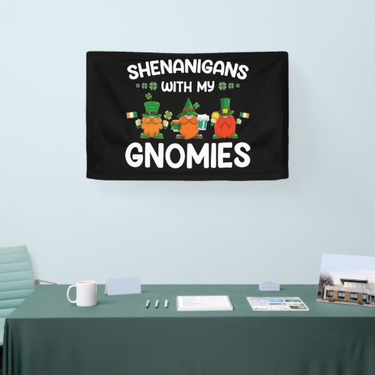 Shenanigans met mijn Gnomen St. Patricks Day Gnome Spandoek (Beurs)