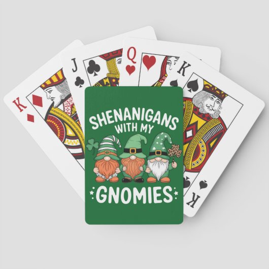Shenanigans Met Mijn Gnomies St Patrick's Dag Iers Pokerkaarten (Achterkant)