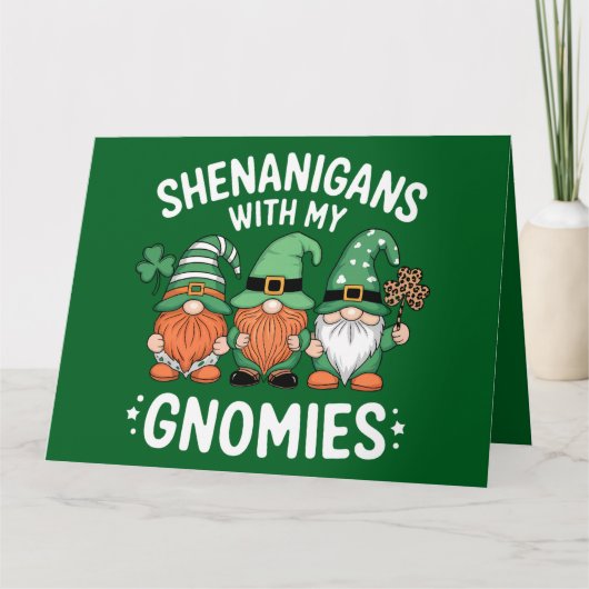 Shenanigans met mijn Gnomies St. Patrick's Day Ier Bedankkaart (Voorkant)