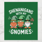Shenanigans met mijn Gnomies St Patrick's Day Iris Wijn Etiket (Enkel label)