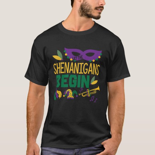 Shenanigans Party Mardi Festival Parade Bead Mardi T-shirt (Voorkant)