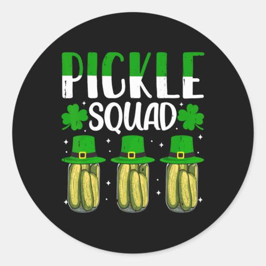 Shenanigans Pickle Squad St Patricks Day Matching Ronde Sticker (Voorkant)