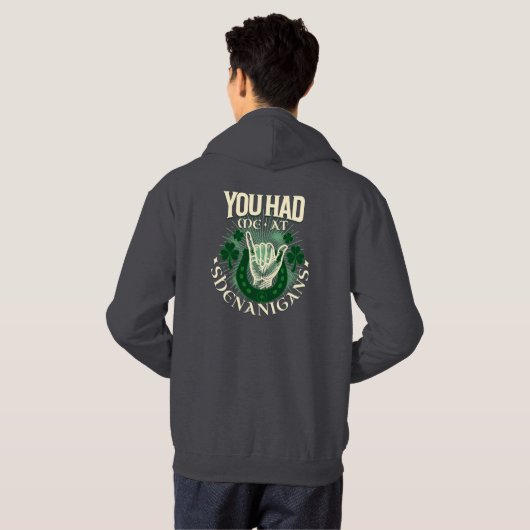 Shenanigans Punny St. Patrick's Day Hoodie (Achterkant volledig)