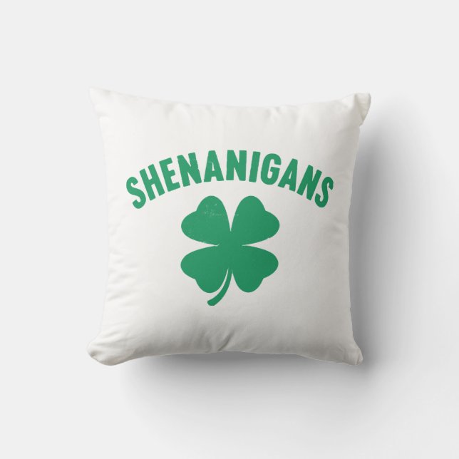 Shenanigans Shamrock St. Patrick's Day Retro  Kussen (Voorkant)