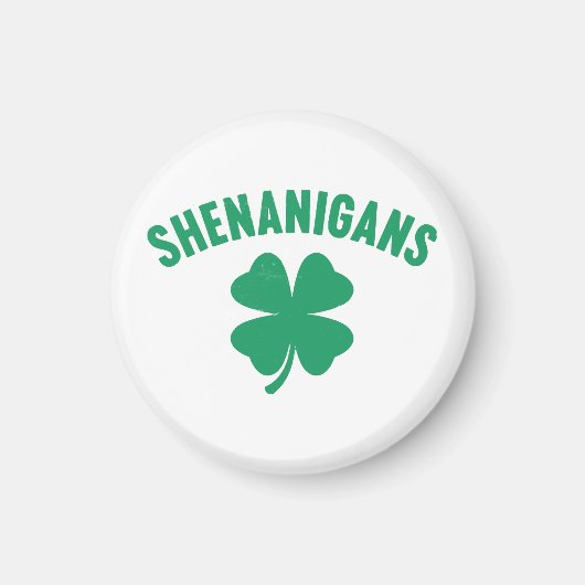 Shenanigans Shamrock St. Patrick's Day Retro  Magneet (Voorkant)