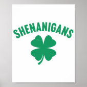 Shenanigans Shamrock St. Patrick's Day Retro Poster (Voorkant)