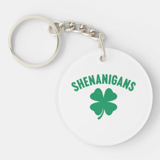 Shenanigans Shamrock St. Patrick's Day Retro Sleutelhanger (Voorkant)