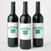 Shenanigans Shamrock St. Patrick's Day Retro Wijn Etiket (Flessen)