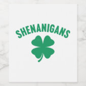 Shenanigans Shamrock St. Patrick's Day Retro Wijn Etiket (Enkel label)