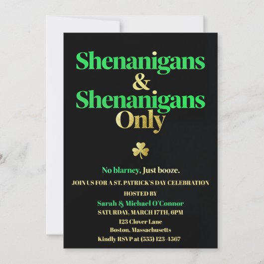 Shenanigans & Shenanigans Only St. Patrick’s Day  Kaart (Voorkant)