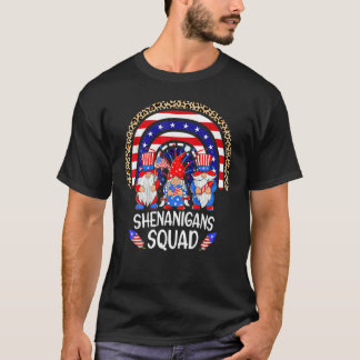 Shenanigans Squad 4th Of July Gnomes Rainbow Us In T-shirt