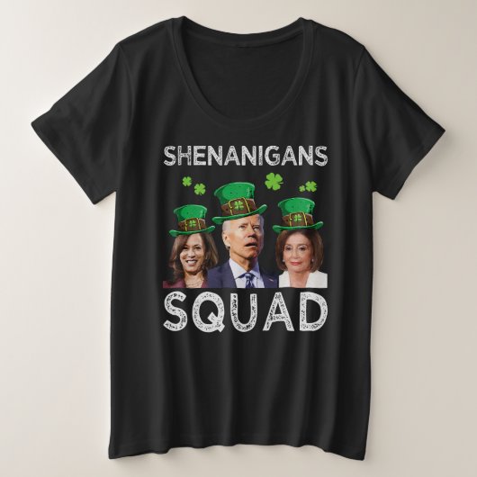 Shenanigans Squad Anti Biden St Patrick's Day Grote Maat T-shirt (Design voorkant)