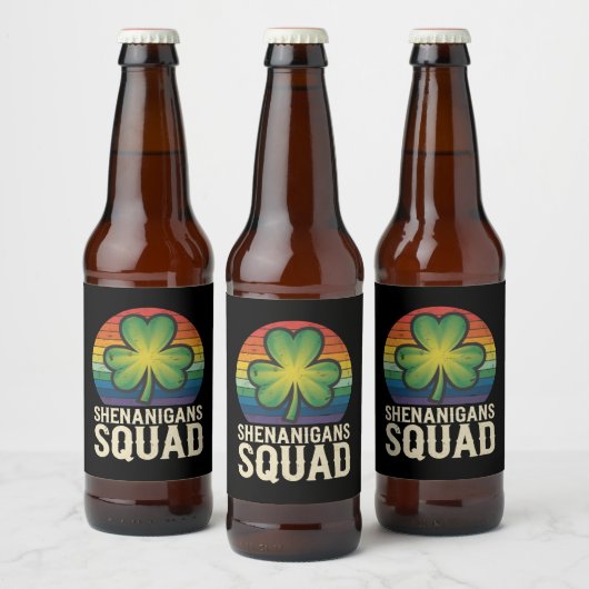 Shenanigans Squad bijpassende St. Patricks Dag Gro Bier Etiket (Flessen)