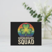 Shenanigans Squad bijpassende St Patricks Day-groe Briefkaart (Staand voorkant)