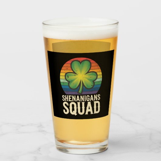 Shenanigans Squad bijpassende St Patricks Day-groe Glas (Voorkant gevuld)