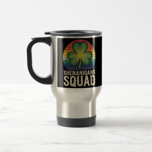 Shenanigans Squad bijpassende St Patricks Day-groe Reisbeker (Links)
