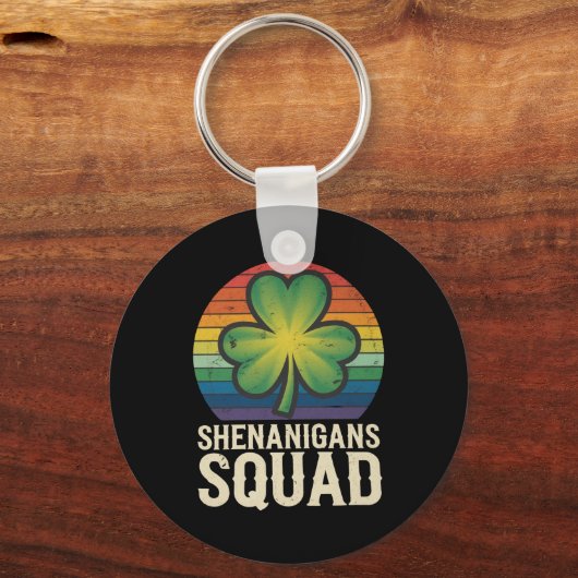 Shenanigans Squad bijpassende St Patricks Day-groe Sleutelhanger (Voorkant)