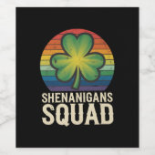 Shenanigans Squad bijpassende St Patricks Day-groe Wijn Etiket (Enkel label)