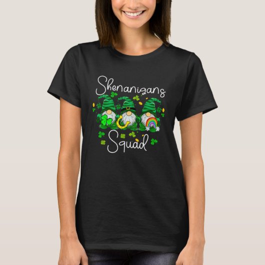 Shenanigans Squad Cute Gnomes rainbow Happy St Pat T-shirt (Voorkant)