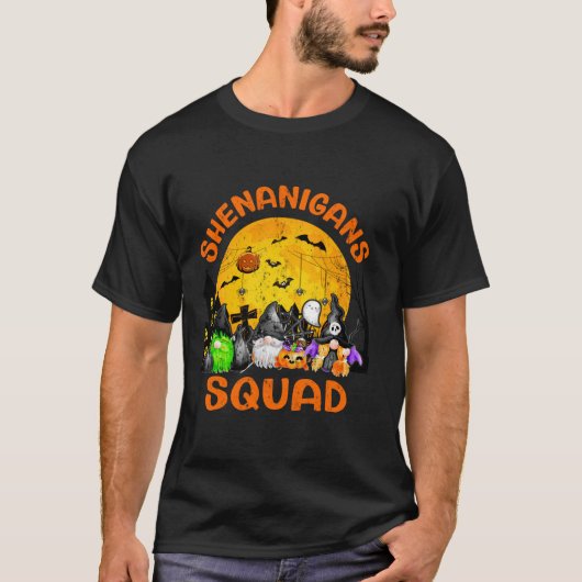 Shenanigans Squad Funny Gnome Witch Ghost Hallowee T-shirt (Voorkant)