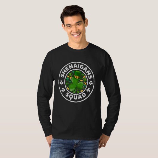 Shenanigans Squad Funny St Patrick's Day Matching  T-shirt (Voorkant volledig)