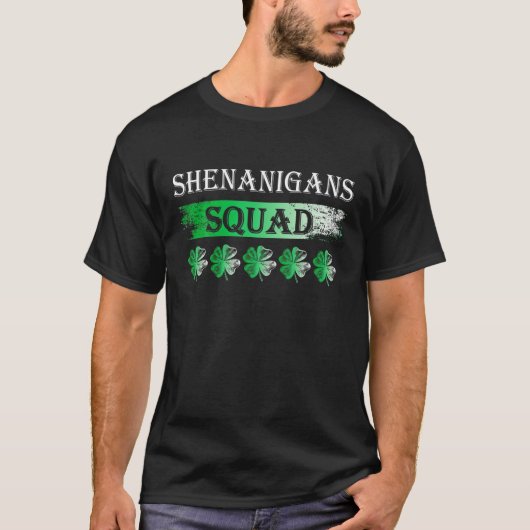 Shenanigans Squad Funny St. Patricks Day Matching T-shirt (Voorkant)