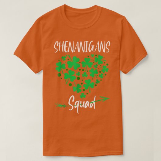 Shenanigans Squad Funny St Patricks Day Shamrock H T-shirt (Design voorkant)