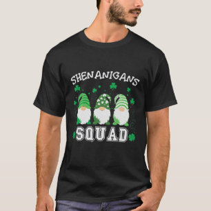 Shenanigans Squad Gnomes Holding Shamrock St Patri T-shirt