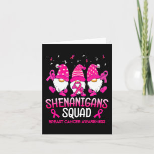 Shenanigans Squad Gnomes Pink Ribbon Breast Cancer Kaart