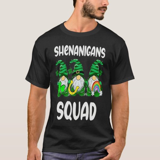 Shenanigans Squad Gnomes St Patrick's Day Men Wome T-shirt (Voorkant)