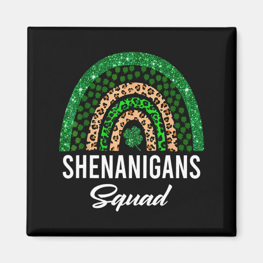 Shenanigans Squad Grappige St Patricks Dag Kostuum Magneet (Voorkant)