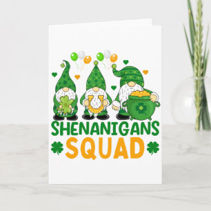 Shenanigans Squad Grappige St. Patrick's Dag T-shi Kaart