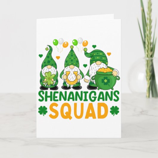 Shenanigans Squad Grappige St. Patrick's Dag T-shi Kaart (Voorkant)