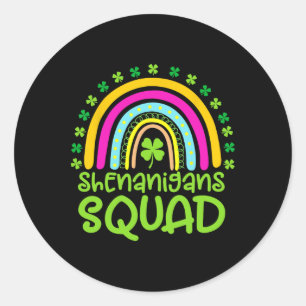 Shenanigans Squad Happy St Patrick's Day Rainbow S Ronde Sticker