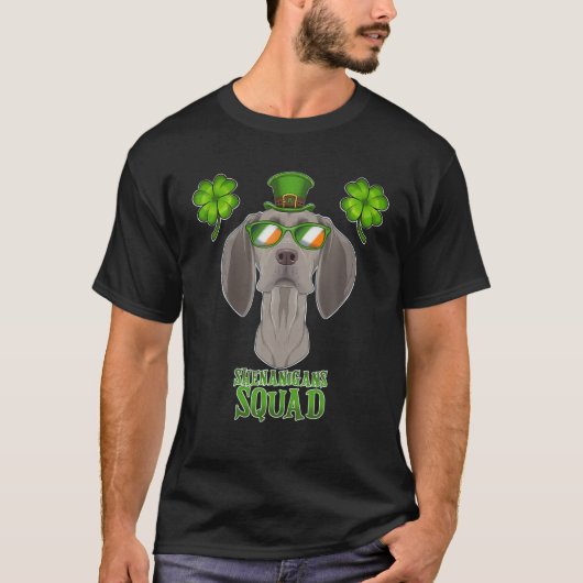 Shenanigans Squad I St Patricks Day Weimaraner T-shirt (Voorkant)