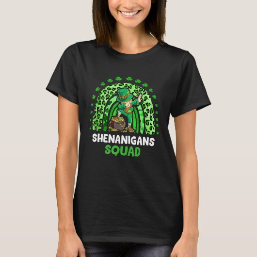 Shenanigans Squad Ierse St Patricks Day Dabbing Le T-shirt (Voorkant)