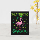 Shenanigans Squad Irish Flamingo St Patricks Day b Kaart (Gele Bloem)