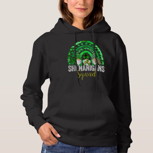 Shenanigans Squad Irish Gnomes Rainbow St Patrick" Hoodie (Voorkant)
