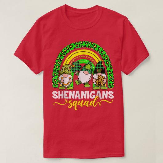 Shenanigans Squad Irish Gnomes Rainbow St Patrick" T-shirt (Design voorkant)