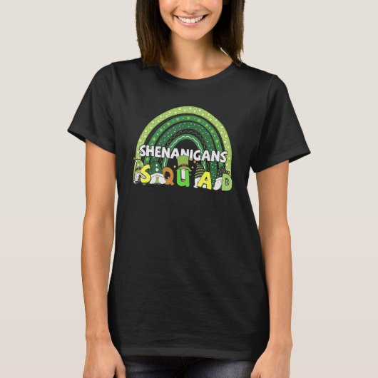 Shenanigans squad irish gnomes rainbow st patrick' t-shirt (Voorkant)